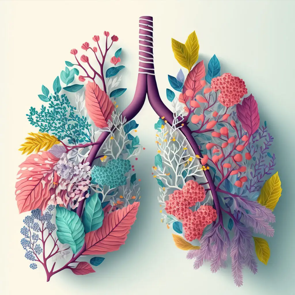 Lung made of flowers