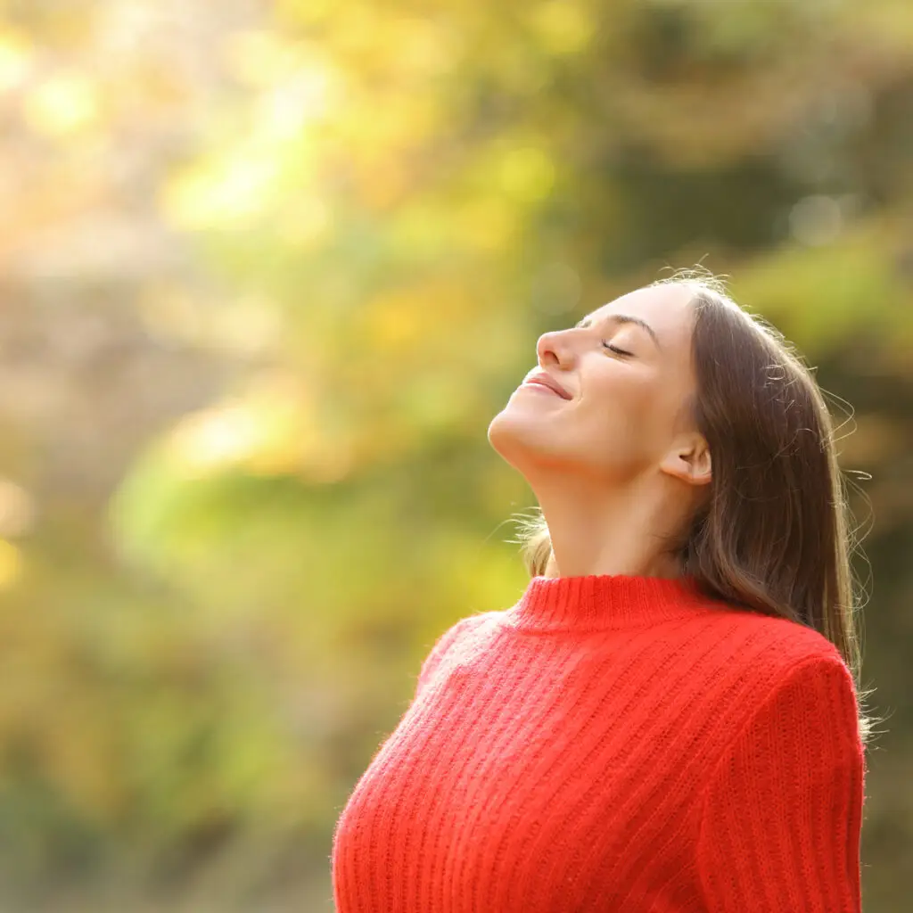 stress free woman