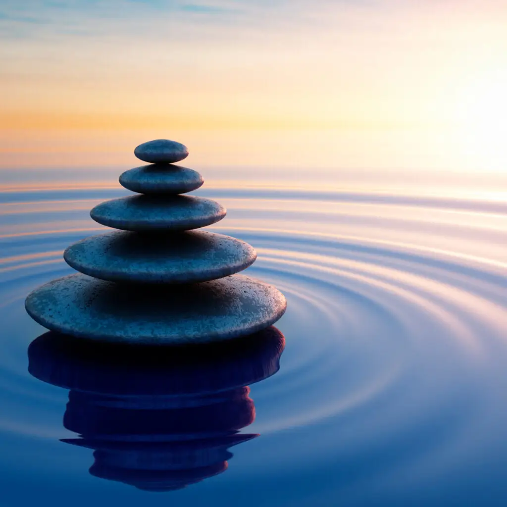 zen rocks water sunrise