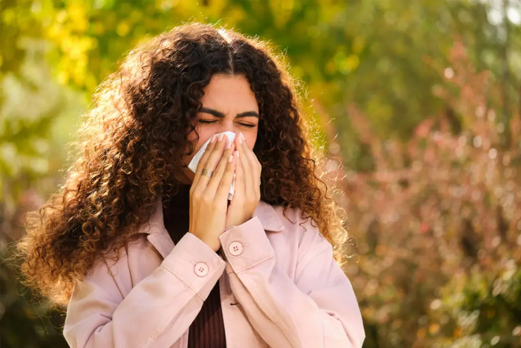 woman with allergies