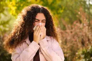 woman with allergies